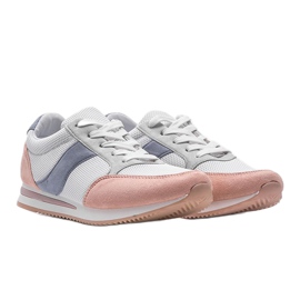 Classic white sneakers with Aniya pink 1