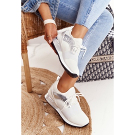 FB2 Women's sports shoes Sneakers White and Silver Netta 1
