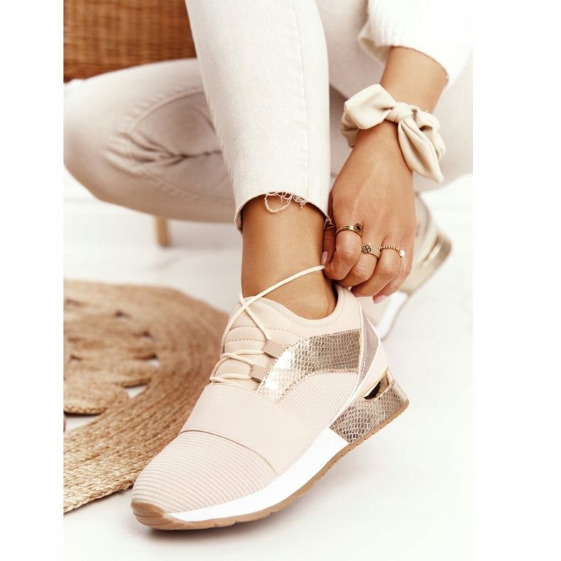 FB2 Women's Sport Shoes Sneakers Beige and Gold Netta golden 1 FB2 Women's Sport Shoes Sneakers Beige and Gold Netta golden 1