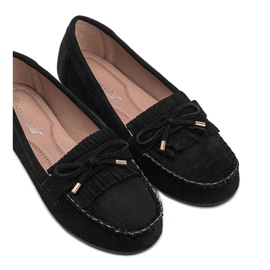 Black Kira eco-suede loafers 4