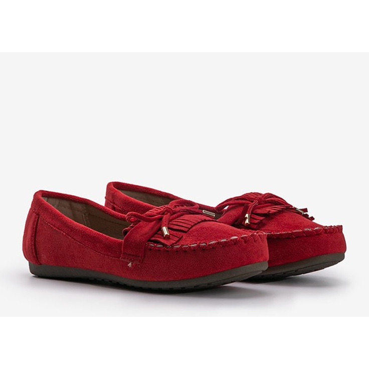 Red Kira eco-suede loafers 1