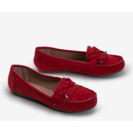 Red Kira eco-suede loafers 2
