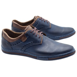 Polbut Casual men's shoes 402 navy blue with brown 1 Polbut Casual men's shoes 402 navy blue with brown 1