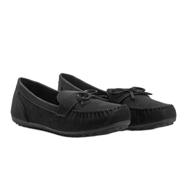 Black matte loafers with a Deborah bow 1