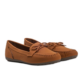 Brown matte loafers with a Deborah bow 1