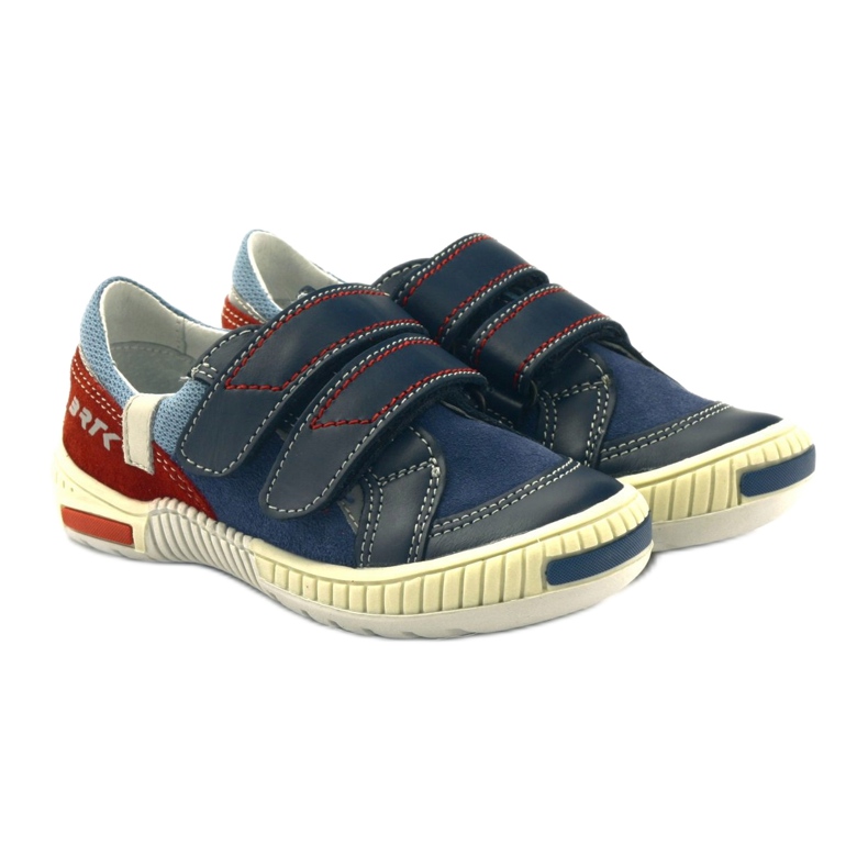 Boys' shoes with Velcro Bartek 85585 navy blue red 4