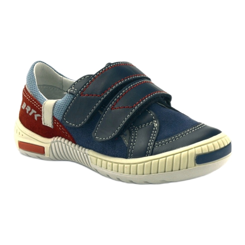 Boys' shoes with Velcro Bartek 85585 navy blue red 1