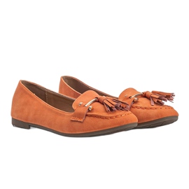 Orange fringed Ana loafers 1
