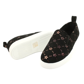 Evento Suede Sports Slip-On Sneakers 21DZ26-3931 ['black', 'gold'] black 3