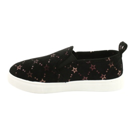Evento Suede Sports Slip-On Sneakers 21DZ26-3931 ['black', 'gold'] black 1