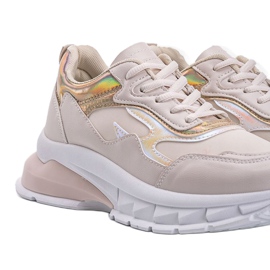 Beige sneakers with a thick Kristen sole 2