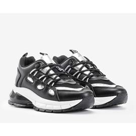 Black sneakers with silver Guadalupe inserts 1