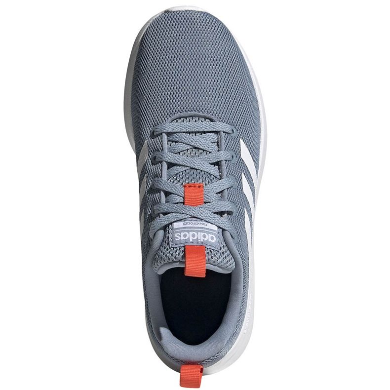 Gray Adidas Lite Racer Cln K running shoes FV9607 white blue orange grey 1