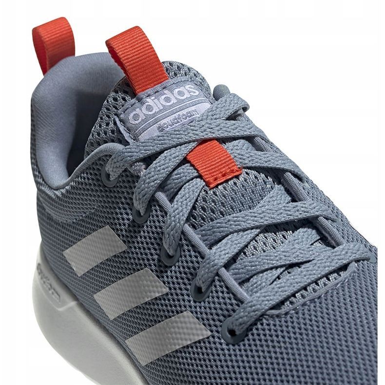 Gray Adidas Lite Racer Cln K running shoes FV9607 white blue orange grey 3