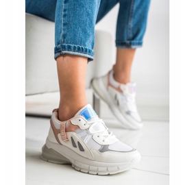 SHELOVET Sneakers On The Platform With Mesh white 1