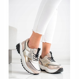 VINCEZA Golden Leather Sneakers black 2