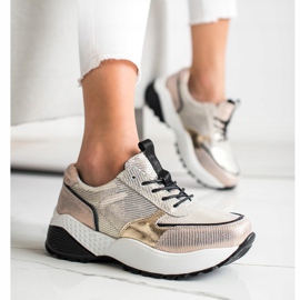 VINCEZA Golden Leather Sneakers black 1