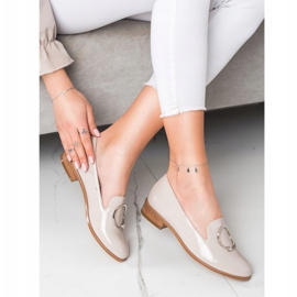 Beige loafers with VINCEZA decoration 2 Beige loafers with VINCEZA decoration 2