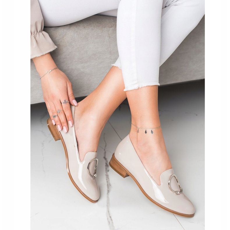 Beige loafers with VINCEZA decoration 2 Beige loafers with VINCEZA decoration 2