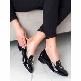 Black moccasins with VINCEZA decoration 1