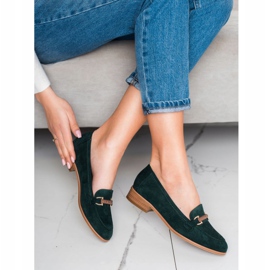 VINCEZA low-heeled loafers green 1