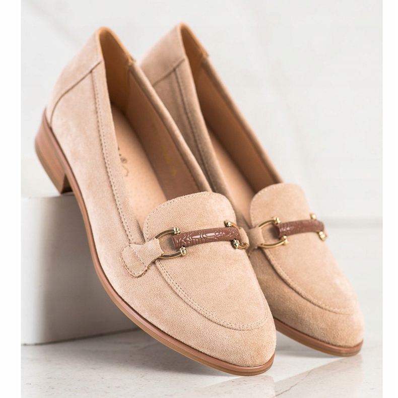 VINCEZA low-heeled loafers beige 2 VINCEZA low-heeled loafers beige 2