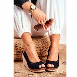 PS1 Tommy Black Braided Wedge Sandals brown 1