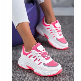 SHELOVET Comfortable Sneakers With Mesh BH-001RO white pink 4