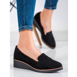 Suede Lords on the VINCEZA wedge black 1