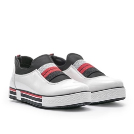 Jayde lacquered white trainers 1