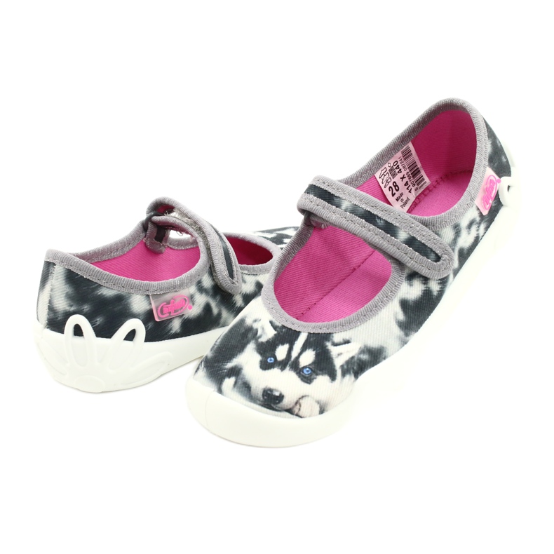 Befado children's slippers 114x440 colorful with dog application white 4