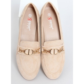 Ladies' beige loafers T393P Beige 1