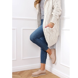 Women's lace-up loafers beige 8988-45 Beige 1