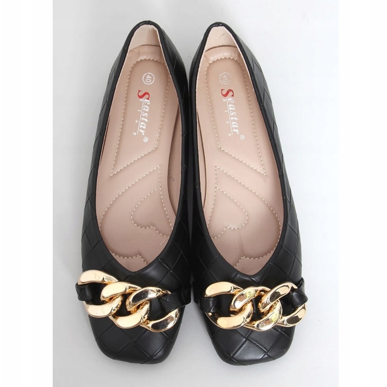 Black Loafers with chain T390P Black 1