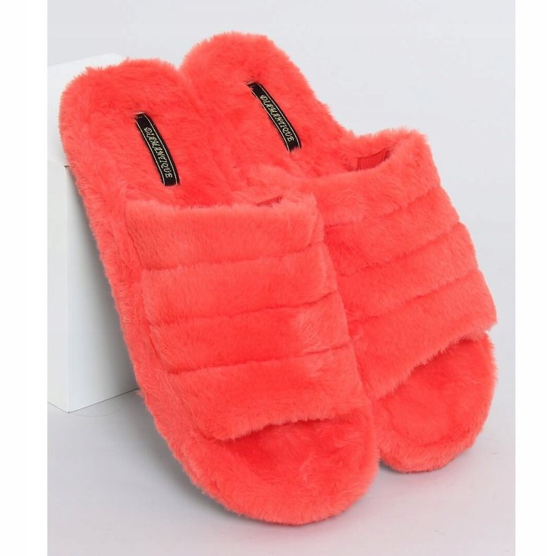 Orange X8130 Orange women's slippers with an elastic band 1