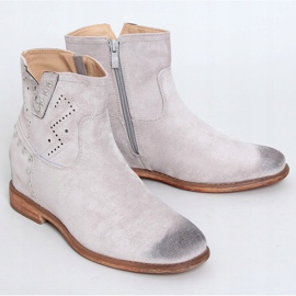 Gray openwork boots with hidden heel NC1126 Gray grey 1