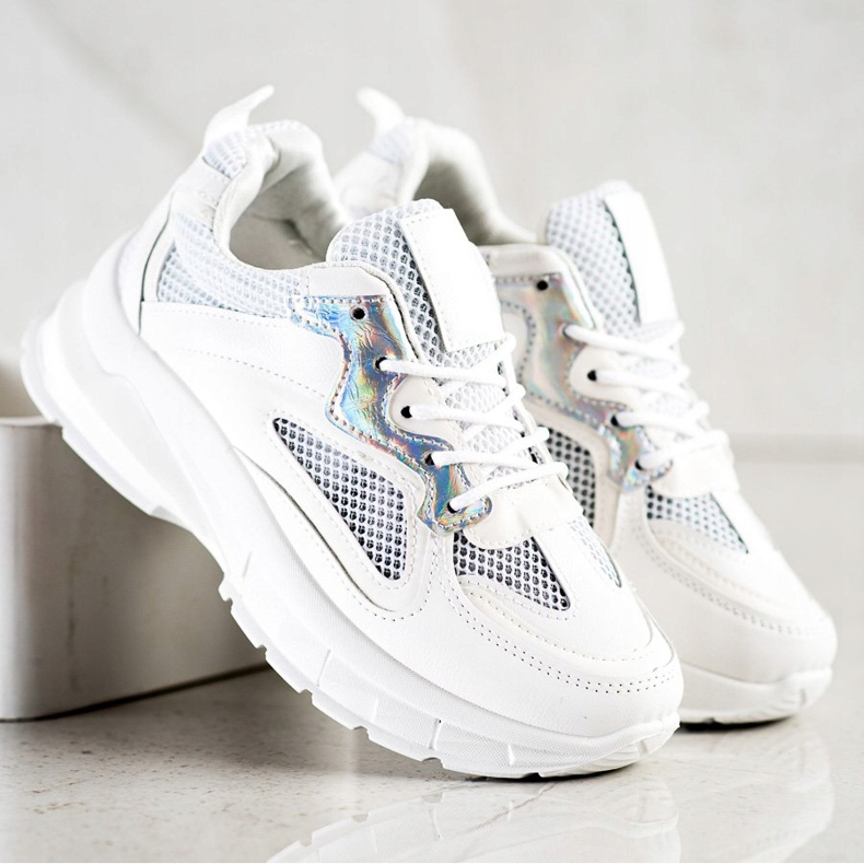 SHELOVET White Sneakers On The Platform 2