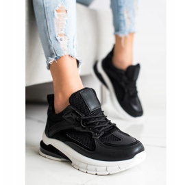 SHELOVET Black Sneakers On The Platform 1