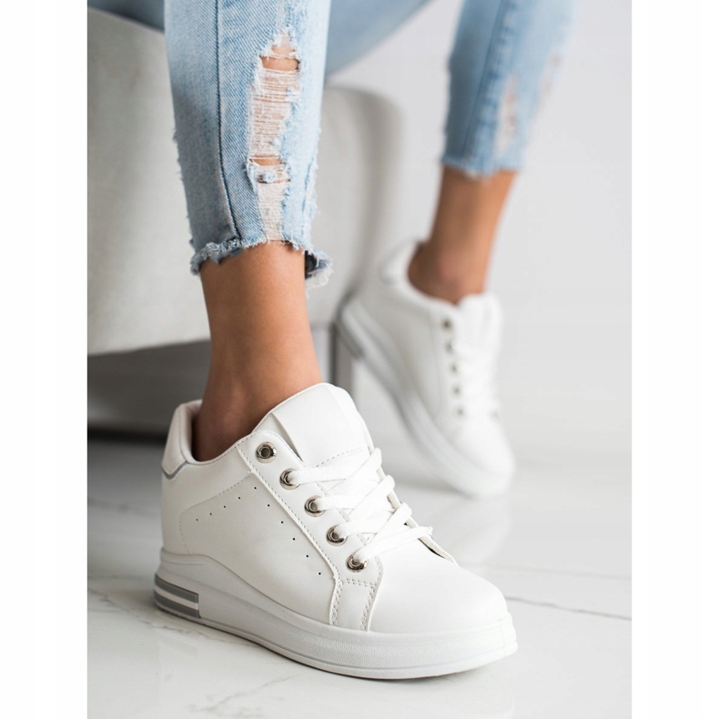 SHELOVET White Wedge Sneakers 1 SHELOVET White Wedge Sneakers 1