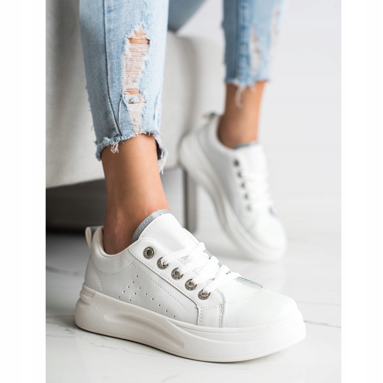 SHELOVET Fashionable Sneakers On The Platform white 1