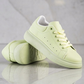 SHELOVET Green Sneakers On The Platform 2