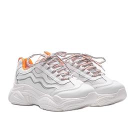 White sneakers with orange Jasmin inserts 1