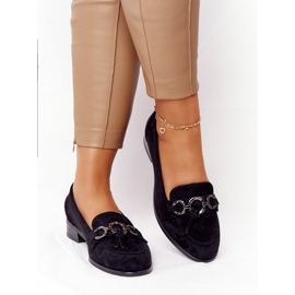 Elegant Women's Loafers Vinceza 10585 Suede Black 1