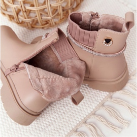Apawwa Children's Boots With Sequins Beige Toffees 1