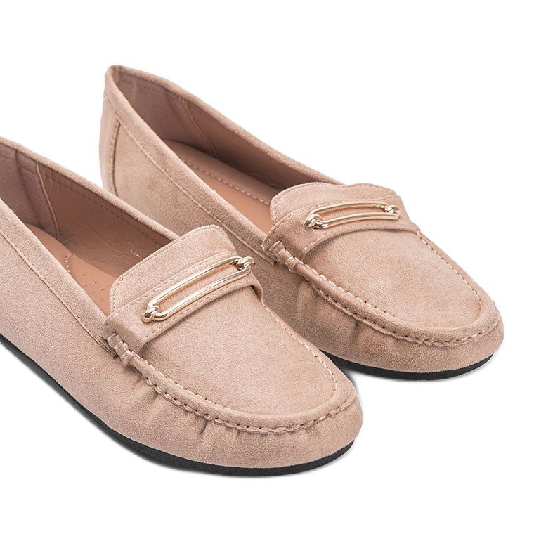 Keyla beige women's moccasins 1