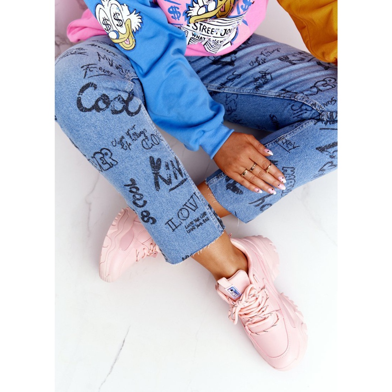 EVE Women's Sneakers On A Massive Sole Pink Laugh 2 EVE Women's Sneakers On A Massive Sole Pink Laugh 2