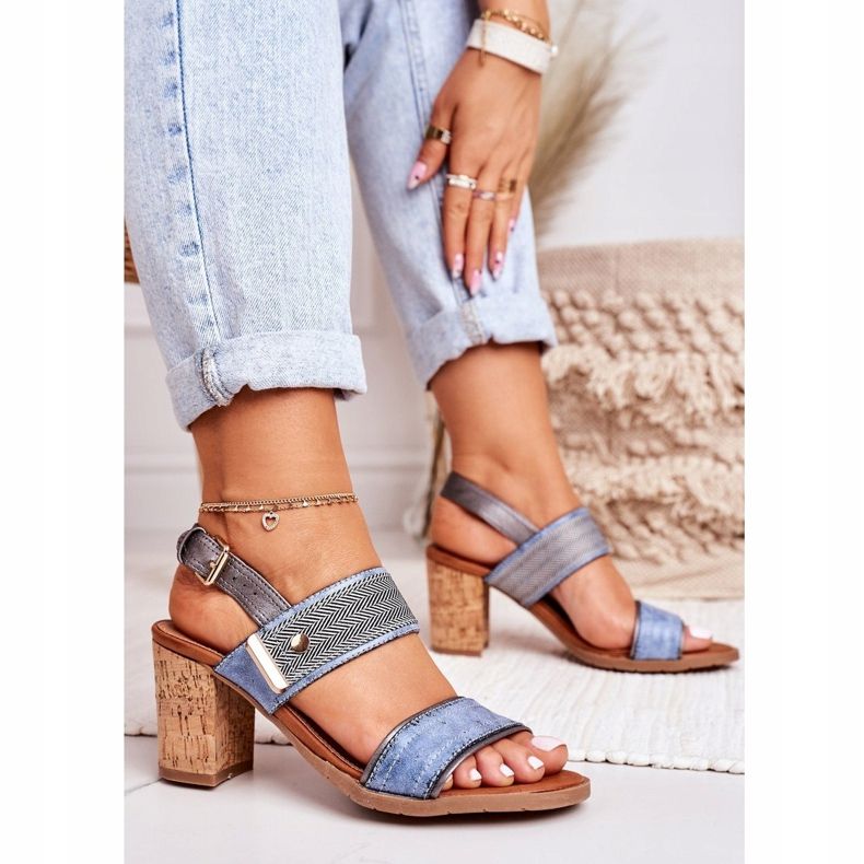 EVE Emma Blue Sandals On A Cork Bar brown 1 EVE Emma Blue Sandals On A Cork Bar brown 1