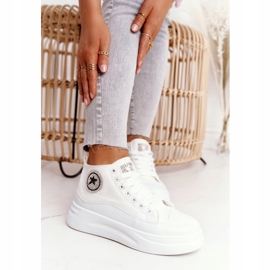 Women's High Sneakers On The Platform White Nice Girl 2