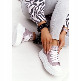 Women's High Sneakers On The Gray Platform Nice Girl white grey 2