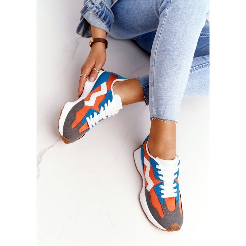 PS1 Women's sports shoes Sneakers Orange Move On white blue 1 PS1 Women's sports shoes Sneakers Orange Move On white blue 1